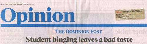 DomPost 4.5.15 Editorial - student binging pA6